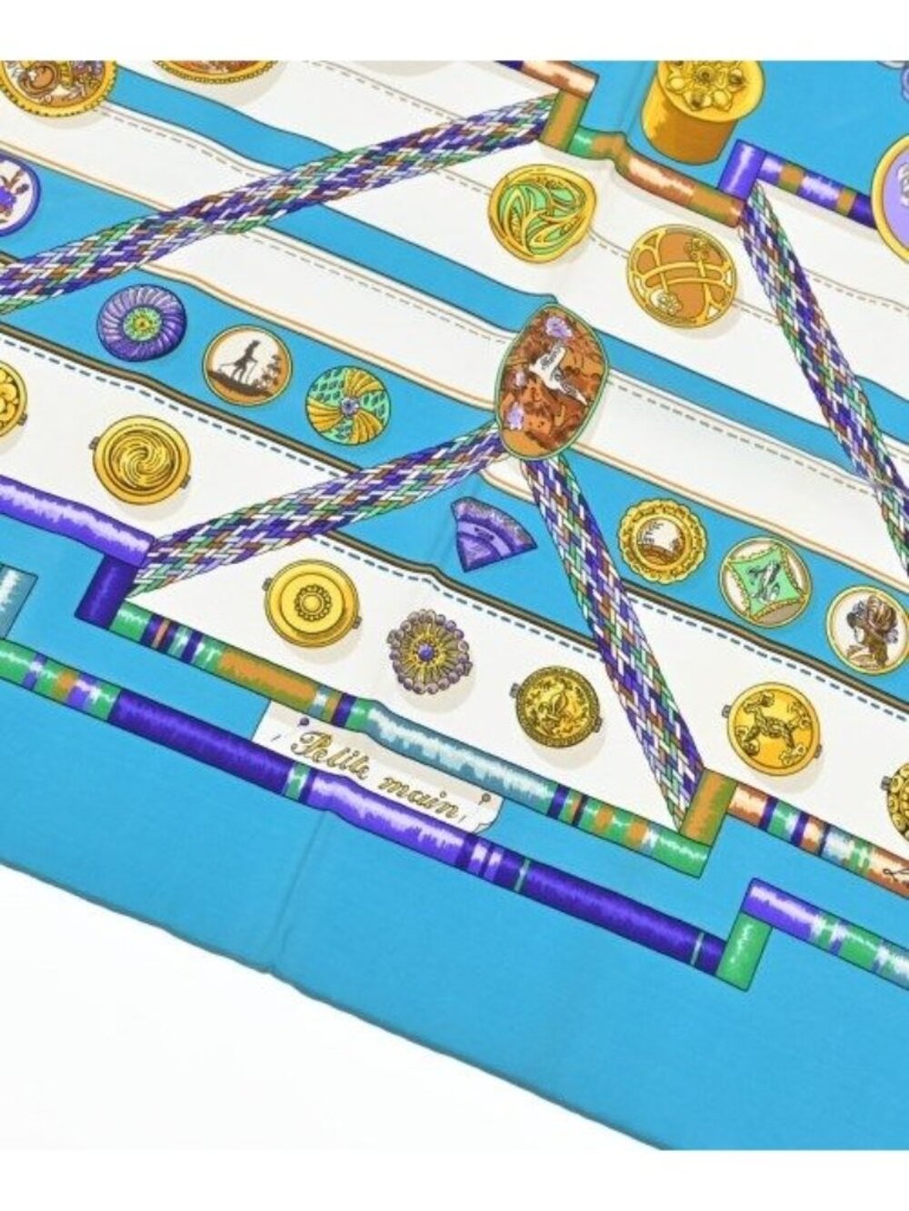 Hermes Bandana Scarf Blue - Picture 3 of 7